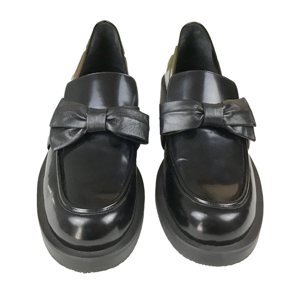 Stuart Weitzman Sofia Bold Leather Bow Loafers NWOT - Picture 10 of 14